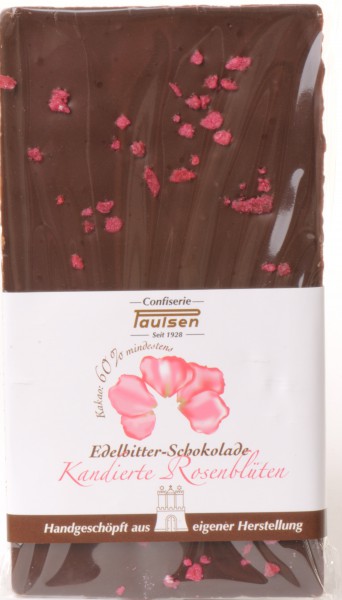Edelbitter 60% kandierte Rosenbläten