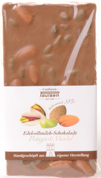 Edelvollmilch 38% Pistazie & Mandeln
