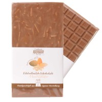 Schokoladentafel Edelvollmilch 38% mit Mandelsplitter 100g Schokoladentafel Edelvollmilch 38% mit Mandelsplitter 100g
