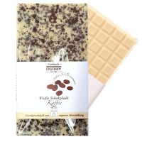 100 g handgeschöpfte weisse Schokoladentafeln 33% mit Kaffee 100 g handgeschöpfte weisse Schokoladentafeln 33% mit Kaffee
