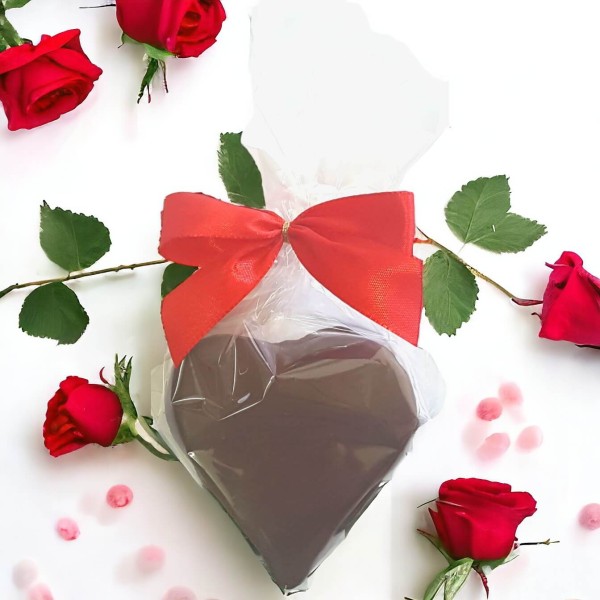 Marzipanherz mit Edelbitterschokolade klein für Hochzeit oder Valentinstag