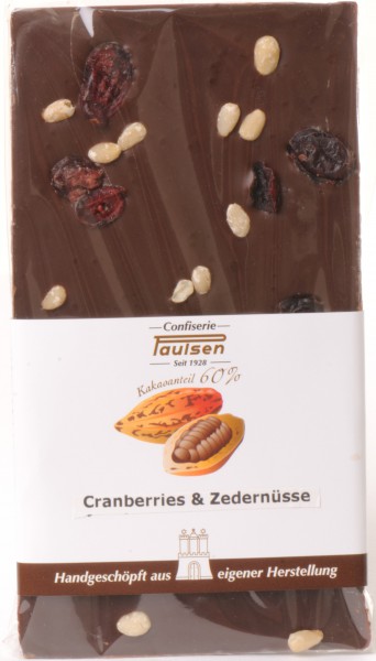 Edelbitter 60% Cranberries & Zedernüssen